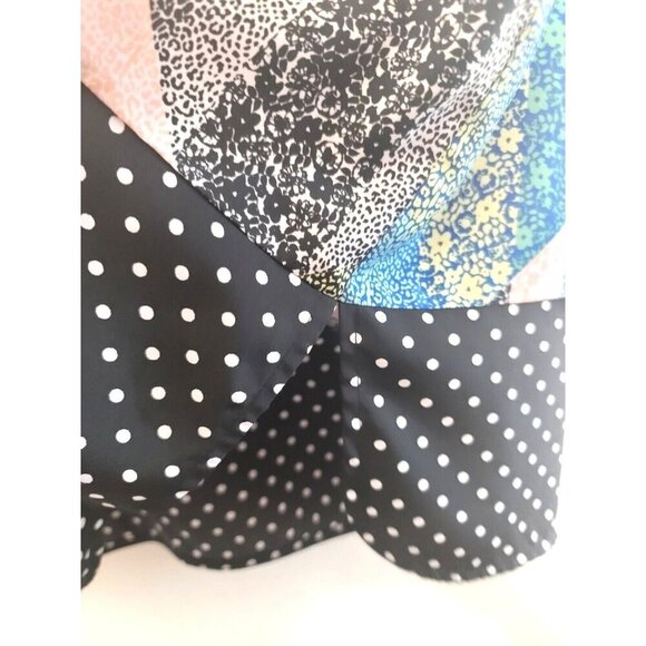 Bar III Blouse M Sleeveless Floral Mixed Pattern Patchwork Design Casual Womens - Picture 9 of 9